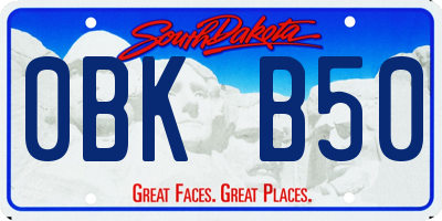 SD license plate 0BKB50