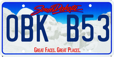 SD license plate 0BKB53
