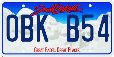 SD license plate 0BKB54