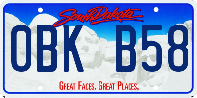 SD license plate 0BKB58