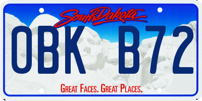 SD license plate 0BKB72