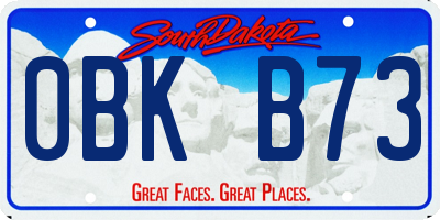 SD license plate 0BKB73