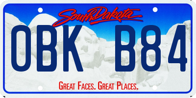 SD license plate 0BKB84