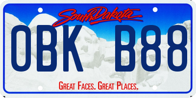 SD license plate 0BKB88