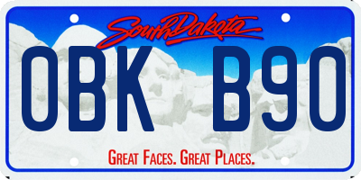 SD license plate 0BKB90