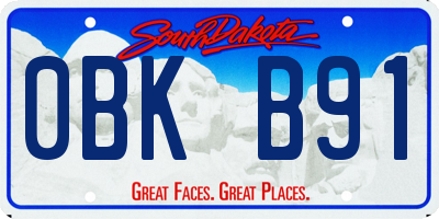 SD license plate 0BKB91