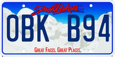 SD license plate 0BKB94
