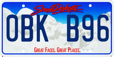 SD license plate 0BKB96