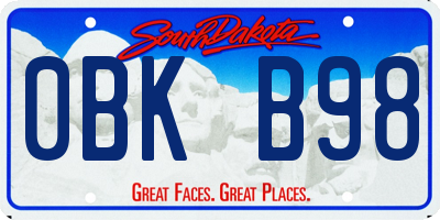 SD license plate 0BKB98