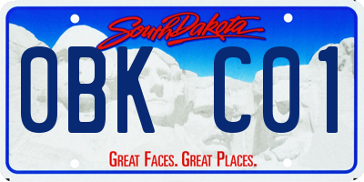 SD license plate 0BKC01