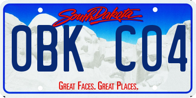 SD license plate 0BKC04