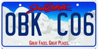 SD license plate 0BKC06