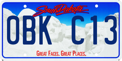 SD license plate 0BKC13
