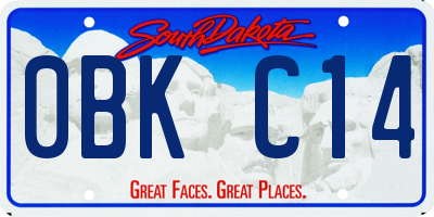 SD license plate 0BKC14