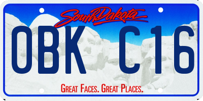 SD license plate 0BKC16