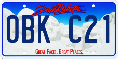 SD license plate 0BKC21