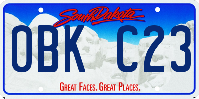 SD license plate 0BKC23
