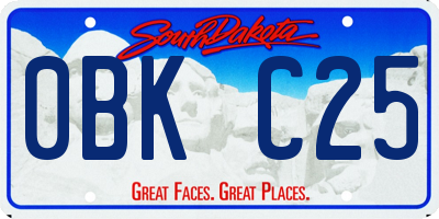 SD license plate 0BKC25