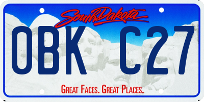 SD license plate 0BKC27