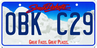 SD license plate 0BKC29