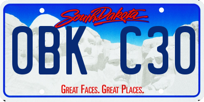 SD license plate 0BKC30