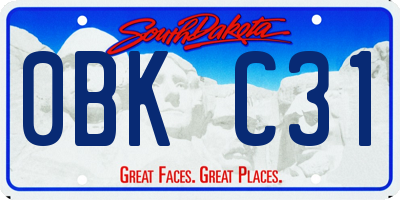 SD license plate 0BKC31