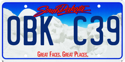 SD license plate 0BKC39