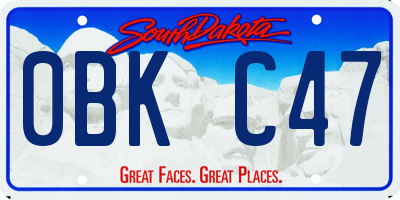 SD license plate 0BKC47