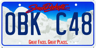 SD license plate 0BKC48
