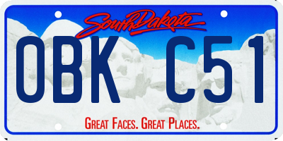 SD license plate 0BKC51