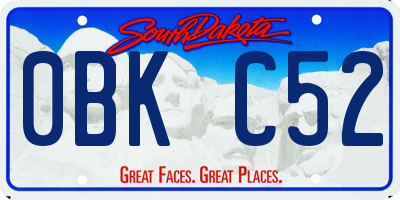 SD license plate 0BKC52