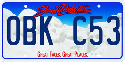 SD license plate 0BKC53