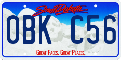 SD license plate 0BKC56