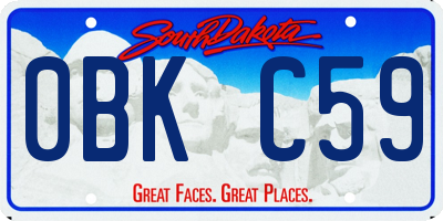 SD license plate 0BKC59