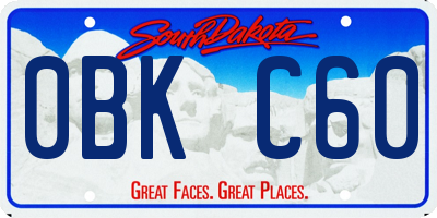 SD license plate 0BKC60