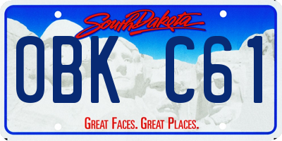 SD license plate 0BKC61