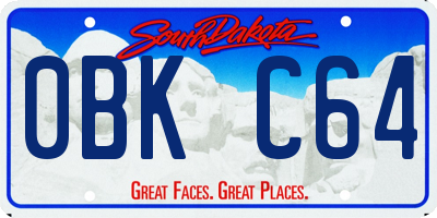 SD license plate 0BKC64