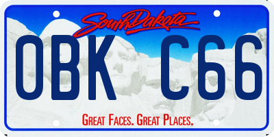 SD license plate 0BKC66