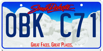 SD license plate 0BKC71