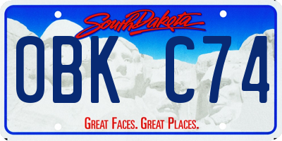 SD license plate 0BKC74