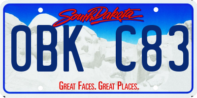 SD license plate 0BKC83