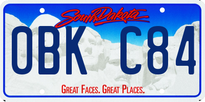 SD license plate 0BKC84