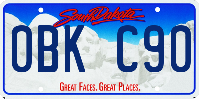 SD license plate 0BKC90