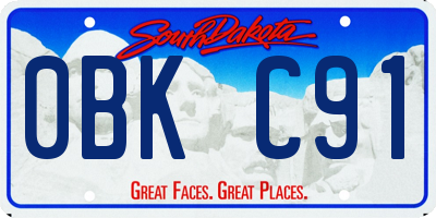 SD license plate 0BKC91