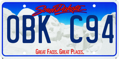 SD license plate 0BKC94