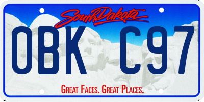 SD license plate 0BKC97