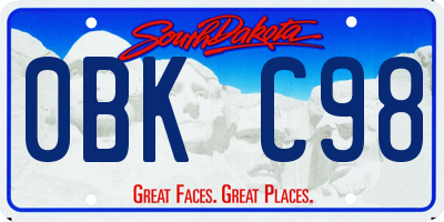 SD license plate 0BKC98