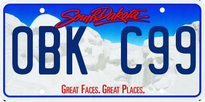 SD license plate 0BKC99