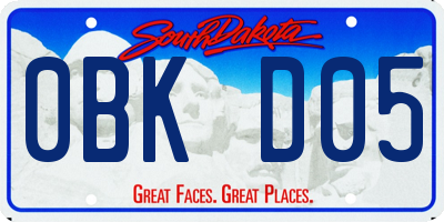 SD license plate 0BKD05