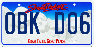 SD license plate 0BKD06